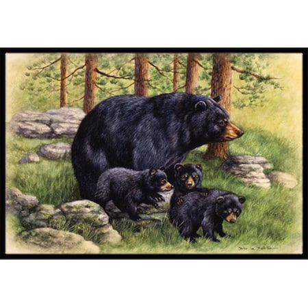 Carolines Treasures Carolines Treasures BDBA0114MAT Black Bears by Daphne Baxter Indoor or Outdoor Mat; 18 x 27 BDBA0114MAT
